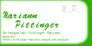 mariann pittinger business card